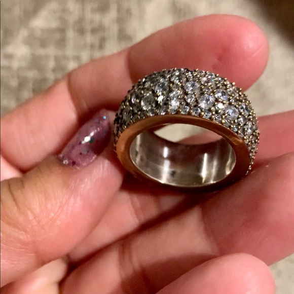 Eternity Band Encrusted w/ Crystal Topaz Size 7.5 - Picture 4 of 8